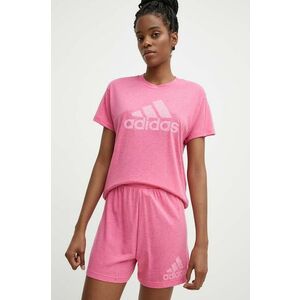 adidas pantaloni scurti femei, culoarea roz, modelator, high waist, IS3903 imagine