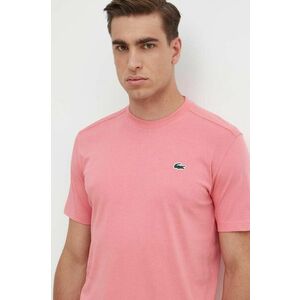 Lacoste tricou barbati, culoarea roz, neted imagine