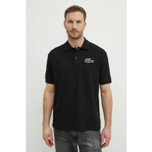 Lacoste polo de bumbac culoarea negru, cu imprimeu imagine