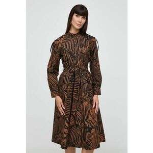 Weekend Max Mara rochie din bumbac culoarea maro, midi, evazați, 2415221152600 2415220000000 imagine