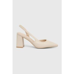 Answear Lab pumps culoarea bej, cu toc drept, cu toc deschis imagine