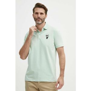 Karl Lagerfeld tricou polo bărbați, culoarea turcoaz, uni, 542221.745022 imagine