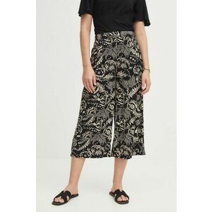 Medicine pantaloni femei, culoarea negru, fason culottes, high waist imagine