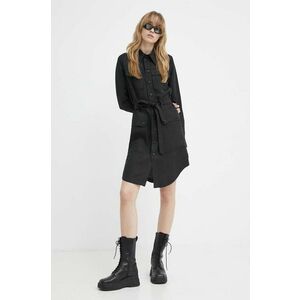 G-Star Raw rochie din amestec de in culoarea negru, mini, evazati imagine