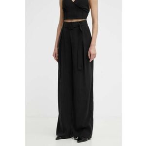 Answear Lab pantaloni femei, culoarea negru, drept, high waist imagine