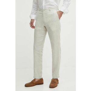 Joop! pantaloni din in Hank culoarea bej, cu fason chinos, 30042198 10017599 imagine