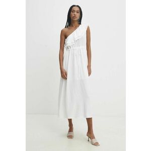 Answear Lab rochie culoarea alb, midi, evazati imagine