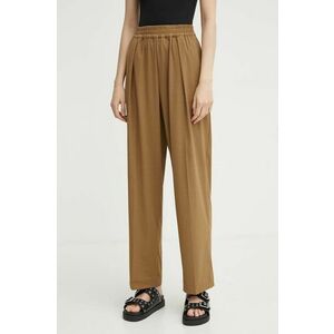 Samsoe Samsoe pantaloni JULIA femei, culoarea bej, lat, high waist, F23100048 imagine