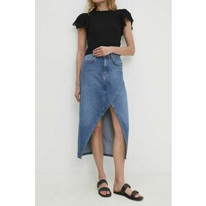 Answear Lab fusta jeans midi, drept imagine