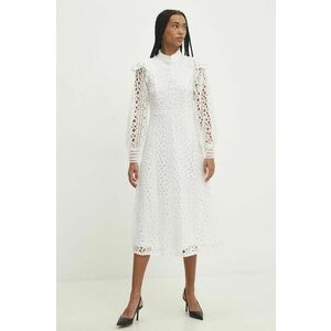 Answear Lab rochie culoarea alb, midi, evazati imagine