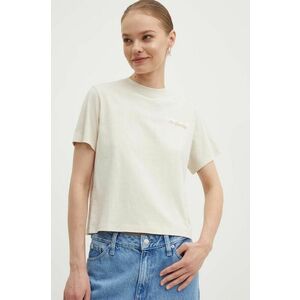 Tommy Jeans tricou din bumbac femei, culoarea bej imagine