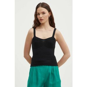 United Colors of Benetton top din bumbac culoarea negru imagine