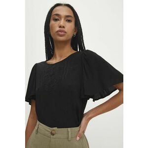 Answear Lab bluza femei, culoarea negru, cu imprimeu imagine