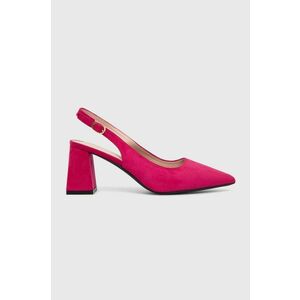 Answear Lab pumps culoarea roz, cu toc drept, cu toc deschis imagine