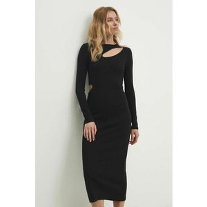 Answear Lab rochie culoarea negru, midi, mulata imagine