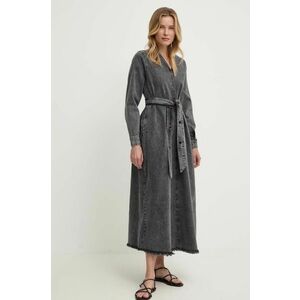 Answear Lab rochie jeans culoarea gri, maxi, oversize imagine