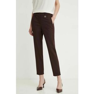 Joop! pantaloni femei, culoarea maro, drept, high waist, 30042538 imagine