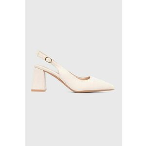 Answear Lab pumps culoarea bej, cu toc drept, cu toc deschis imagine