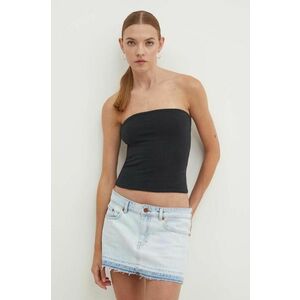 Hollister Co. top femei, culoarea negru, decolteu spaniol imagine