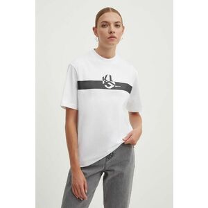 Karl Lagerfeld Jeans tricou din bumbac femei, culoarea alb, 245J1700 imagine