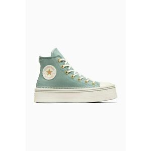 Converse tenisi Chuck Taylor All Star Modern Lift femei, culoarea verde, A07547C imagine