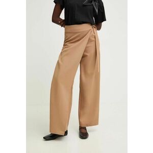 Answear Lab fustă pantaloni culoarea alb, lat, high waist imagine