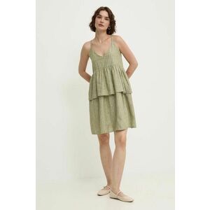 Answear Lab rochie din in culoarea verde, mini, evazati imagine