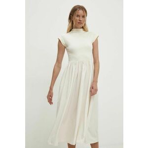 Answear Lab rochie culoarea bej, midi, evazati imagine