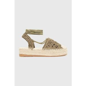 Answear Lab espadrile femei, culoarea verde, cu platforma imagine