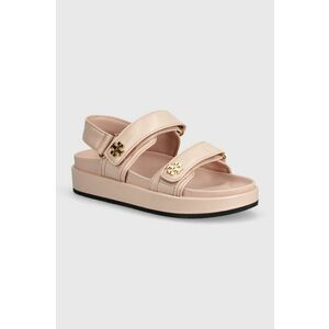 Tory Burch sandale de piele Kira Sport Sandal femei, culoarea roz, cu platforma, 144328.652 imagine