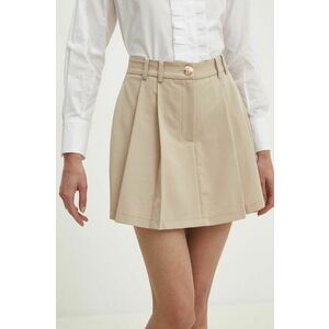 Answear Lab fustă pantaloni culoarea bej, neted, high waist imagine