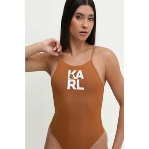 Karl Lagerfeld costum de baie dintr-o bucată culoarea negru, cupa moale imagine