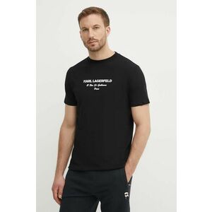 Karl Lagerfeld tricou din bumbac barbati, culoarea negru, cu imprimeu, 542224.755056 imagine