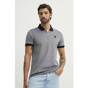 Karl Lagerfeld polo de bumbac culoarea gri, modelator, 542204.745004 imagine