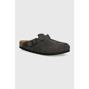 Birkenstock papuci din piele Boston culoarea gri, 1028602 imagine