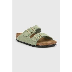 Birkenstock papuci din piele Arizona SFB femei, culoarea verde, 1027962 imagine