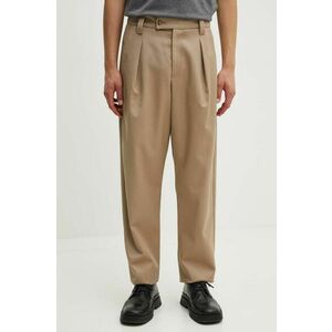 A.P.C. pantaloni de lana pantalon renato culoarea bej, drept, WVBBF.H08428 imagine