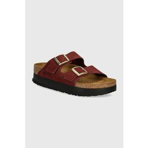 Birkenstock papuci din nubuc Arizona Platform Flex Birkenstock x Papillio culoarea bordo, cu platforma, 1028432 imagine