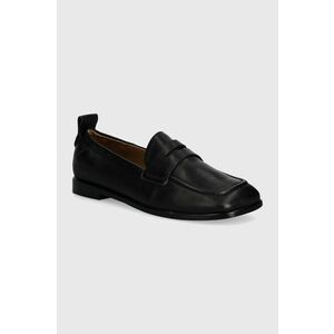 BOSS mocasini de piele Avylin femei, culoarea negru, cu toc plat, 50523498 imagine