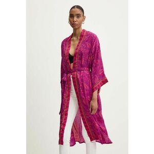 Answear Lab kimono culoarea violet, desfacut, modelator imagine