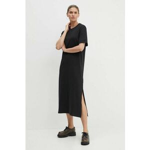 Marc O'Polo rochie din bumbac DENIM culoarea negru, midi, drept, 5000000132 imagine