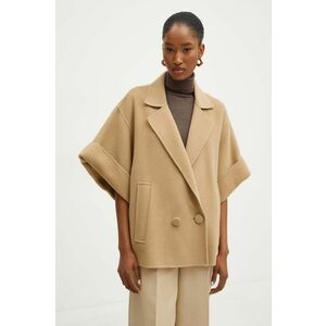 Weekend Max Mara geaca de lana culoarea bej, de tranzitie, oversize, 2425086011600 imagine