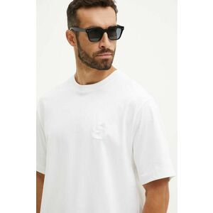 BOSS tricou din bumbac barbati, culoarea alb, cu imprimeu, 50518743 imagine