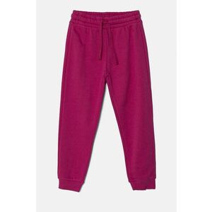 United Colors of Benetton pantaloni de trening din bumbac pentru copii culoarea violet, neted, 3J68CF02H imagine