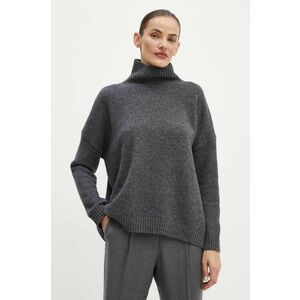 Weekend Max Mara pulover de lana femei, culoarea gri, cu guler, 2425366082600 imagine