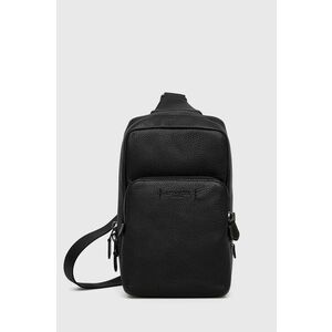 Coach borseta de piele barbati, culoarea negru, imagine