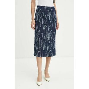 Bruuns Bazaar fusta jeans IxoraBBTanella skirt culoarea albastru marin, midi, drept, BBW4120 imagine