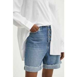 Answear Lab pantaloni scurti jeans femei, neted, high waist imagine