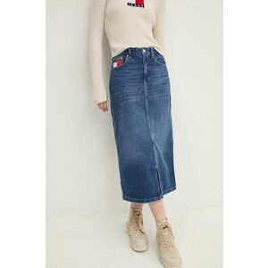 Tommy Jeans fusta jeans midi, drept, DW0DW19646 imagine