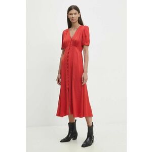 The Kooples rochie culoarea rosu, midi, evazati, FROB29043K imagine